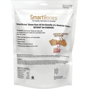 SmartBones Mini Real Peanut Butter Hard Dog Chew Bones, 56 count