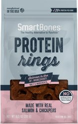 SmartBones Protein Rings Rawhide Free Real Salmon & Chickpeas Soft & Chewy Dog Treats, 10.5-oz bag