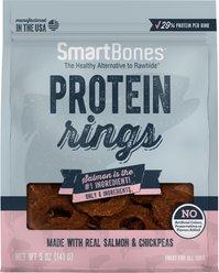 SmartBones Protein Rings Real Salmon & Chickpeas Dog Treats, 5-oz bag