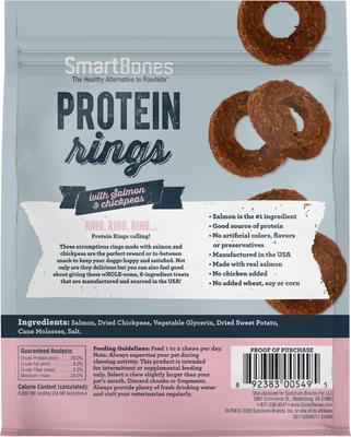 Show full view: SmartBones Protein Rings Real Salmon & Chickpeas Dog Treats, 5-oz bag slide 3 of 11