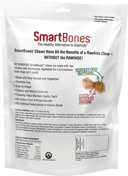 SmartBones Real Chicken Mini Chews Dog Treats, 30 count