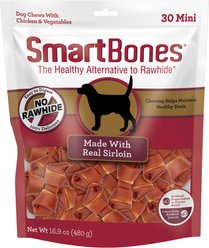 SmartBones Sirloin Minis Real Chicken, Vegetables & Sirloin Dog Treats, 30 count