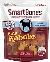 SmartBones Smart Kabobz Real Chicken, Pork & Duck Dog Treats, 20 count