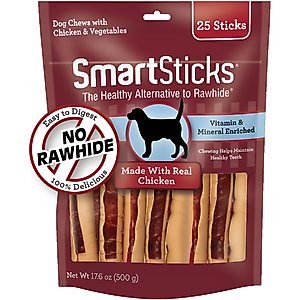 SmartBones SmartSticks Chicken Chews Dog Treats, 25 count