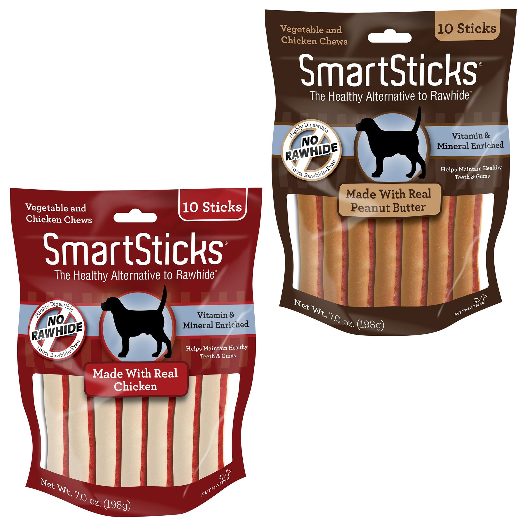 SmartBones SmartSticks Chicken + Peanut Butter Chews Dog Treats