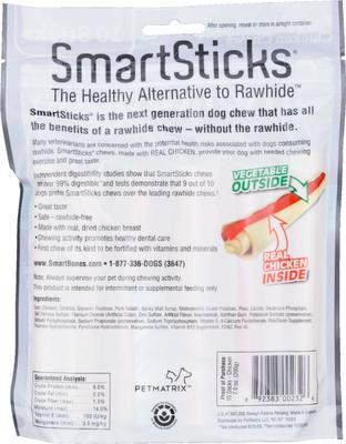 Show full view: SmartBones SmartSticks Chicken + Peanut Butter Chews Dog Treats slide 3 of 9