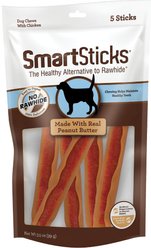 SmartBones SmartSticks Peanut Butter Dog Treats, 5 count