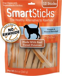 SmartBones SmartSticks Sweet Potato Chews Dog Treats, 12 count