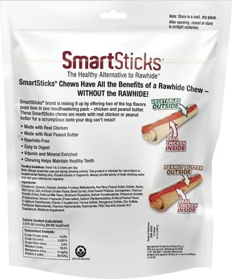 Show full view: SmartBones SmartSticks Variety Pack Real Chicken & Peanut Butter Flavor Dog Treats, 12 count slide 3 of 11