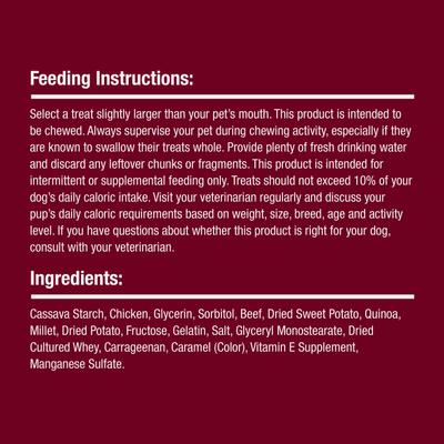 Show full view: SmartBones Steak & Quinoa Sticks Wrapped with Real Chicken Rawhide-Free Dogs Chews, 5 count slide 6 of 10