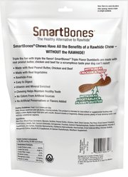 SmartBones Triple Flavor Dumbbells with Real Chicken, Peanut Butter & Beef Hard Dog Chew Treats, 10 count slide 2 of 6
