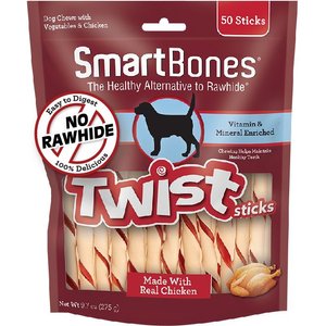 SmartBones Twist Sticks Chicken Flavor Dog Treats, 50 count