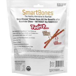 SmartBones Twist Sticks Peanut Butter Flavor Dog Treats, 50 count