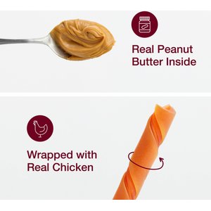 SmartBones Twist Sticks Peanut Butter Flavor Dog Treats, 50 count