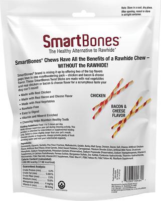 Show full view: SmartBones Twist Sticks Variety Pack Real Chicken, Bacon & Cheese Flavor Dog Treats, 50 count slide 3 of 11