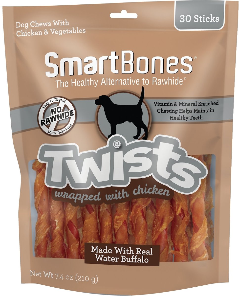 SmartBones Twists Wrapped Chicken Dog Treats, 30 count