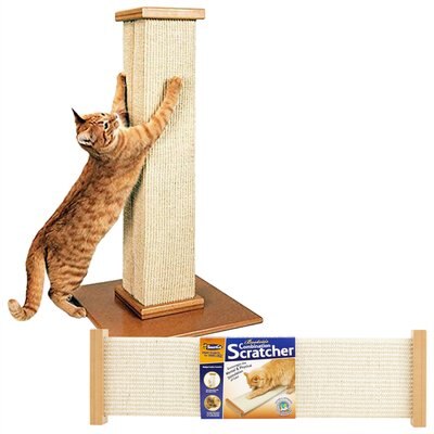 SmartCat SmartCat The Ultimate 32-in Sisal Cat Scratching Post + Bootsie's Combination Scratcher