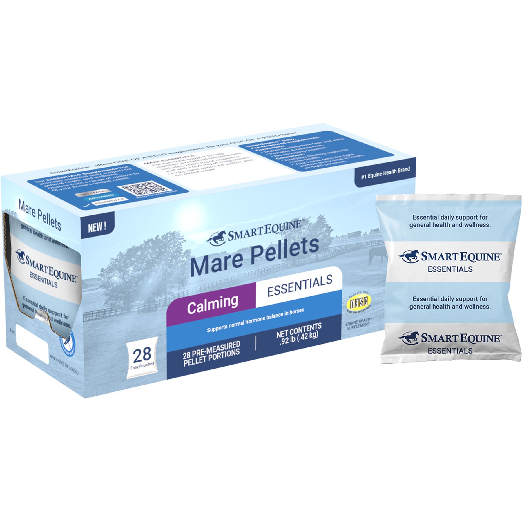 SmartPak Leg Up Mare Pellets EasyPouch Calming Supplement for Horses