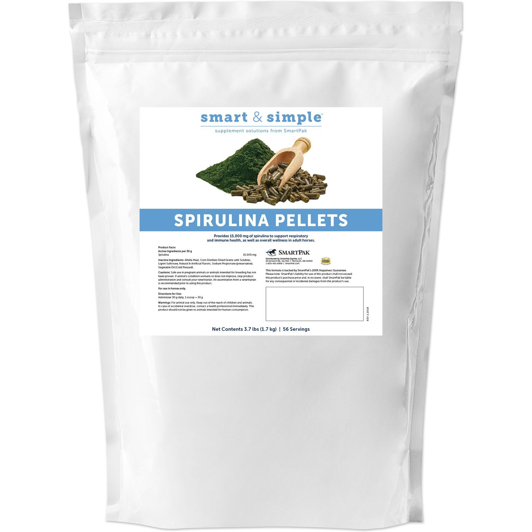 SmartPak Smart & Simple Spirulina Pellet Horse Supplement, 3.7-lb bag
