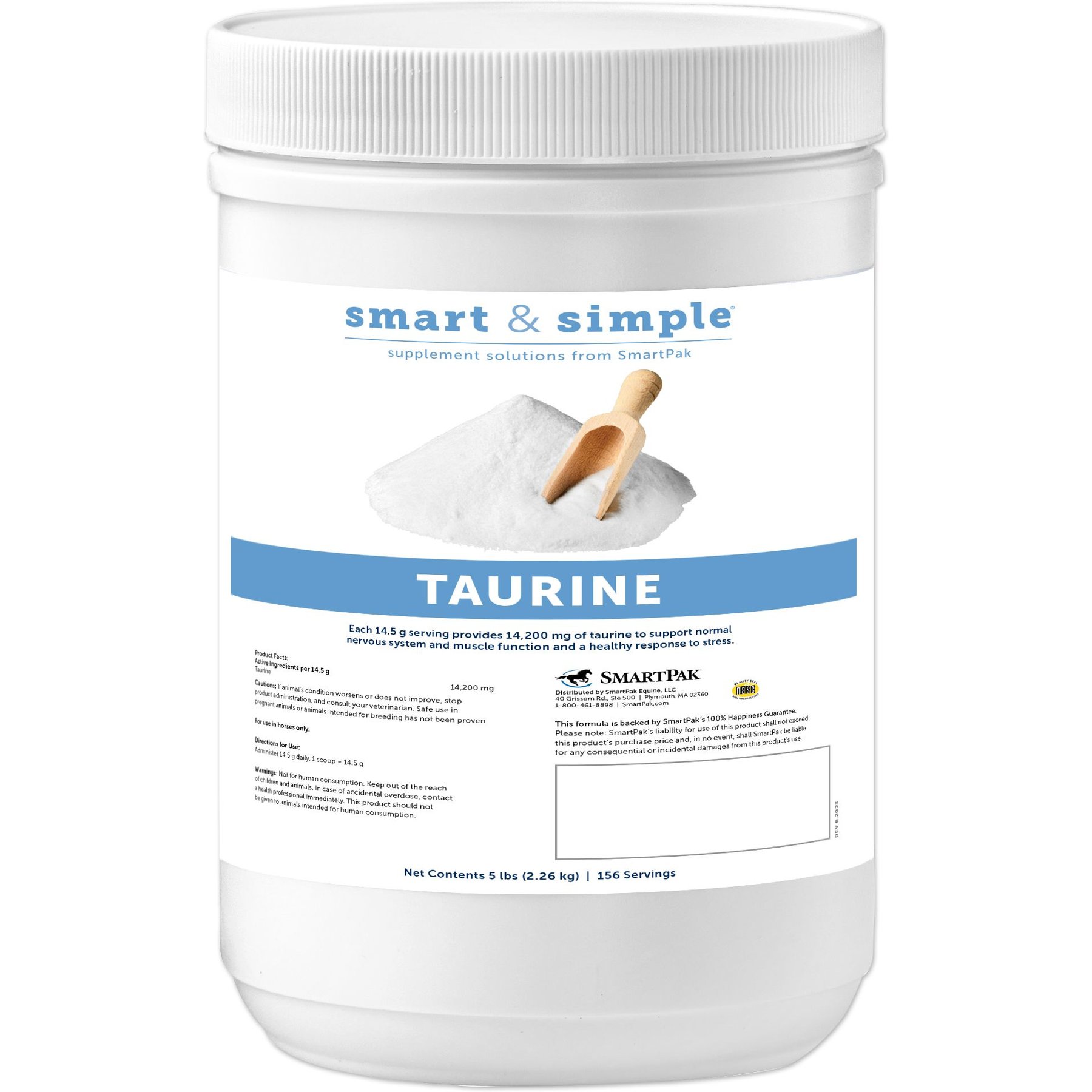SmartPak Smart & Simple Taurine Powder Horse Supplement, 5-lb tub