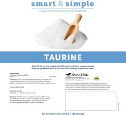 SmartEquine Smart & Simple Taurine Powder Horse Supplement, 5-lb tub slide 2 of 3