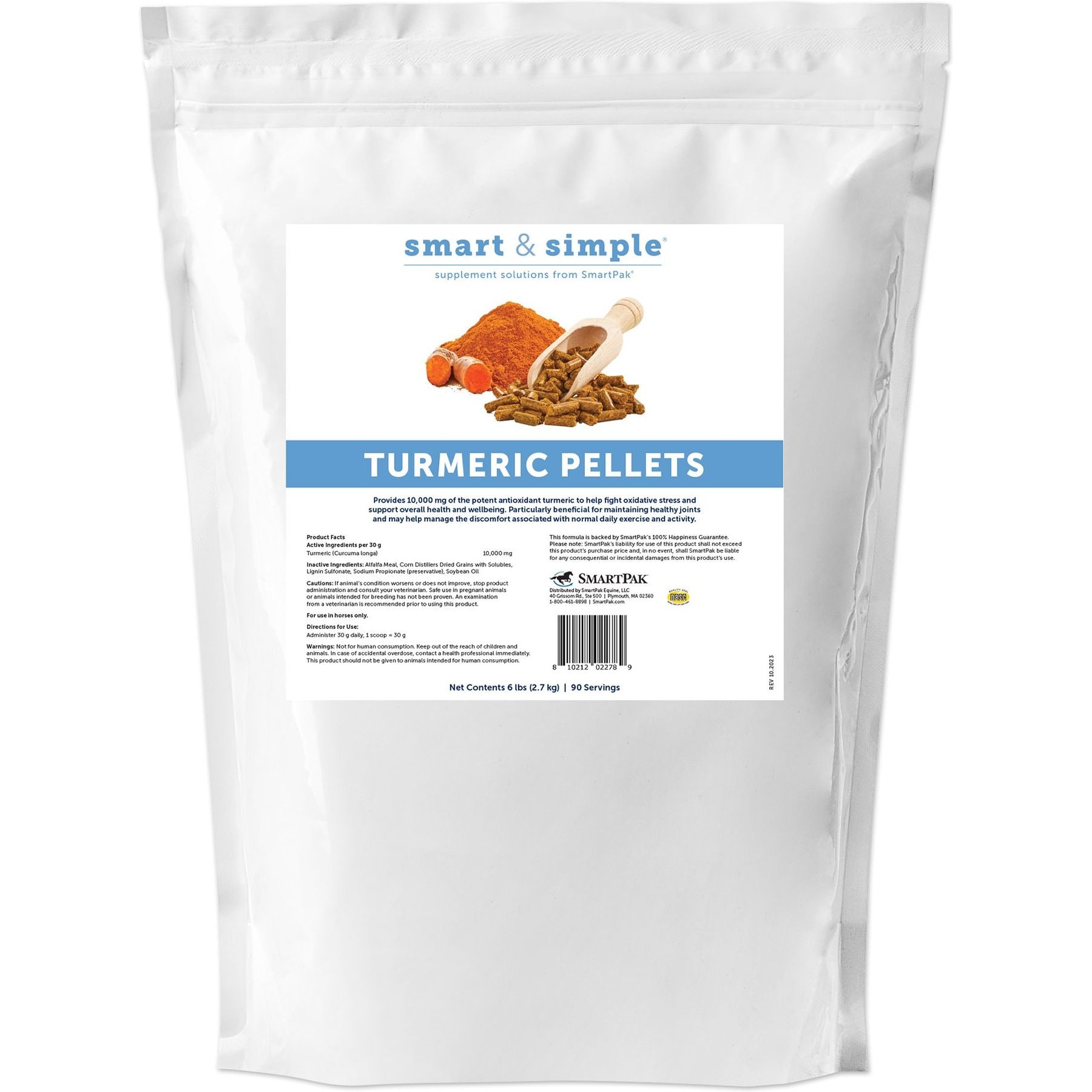SmartEquine Smart & Simple Turmeric Pellet Horse Supplement, 6-lb bag