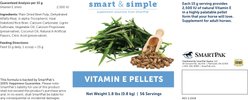 SmartEquine Smart & Simple Vitamin E Pellet Horse Supplement, 1.8-lb bucket slide 2 of 3