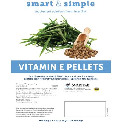 Show full view: SmartEquine Smart & Simple Vitamin E Pellet Horse Supplement, 3.7-lb bucket slide 2 of 4