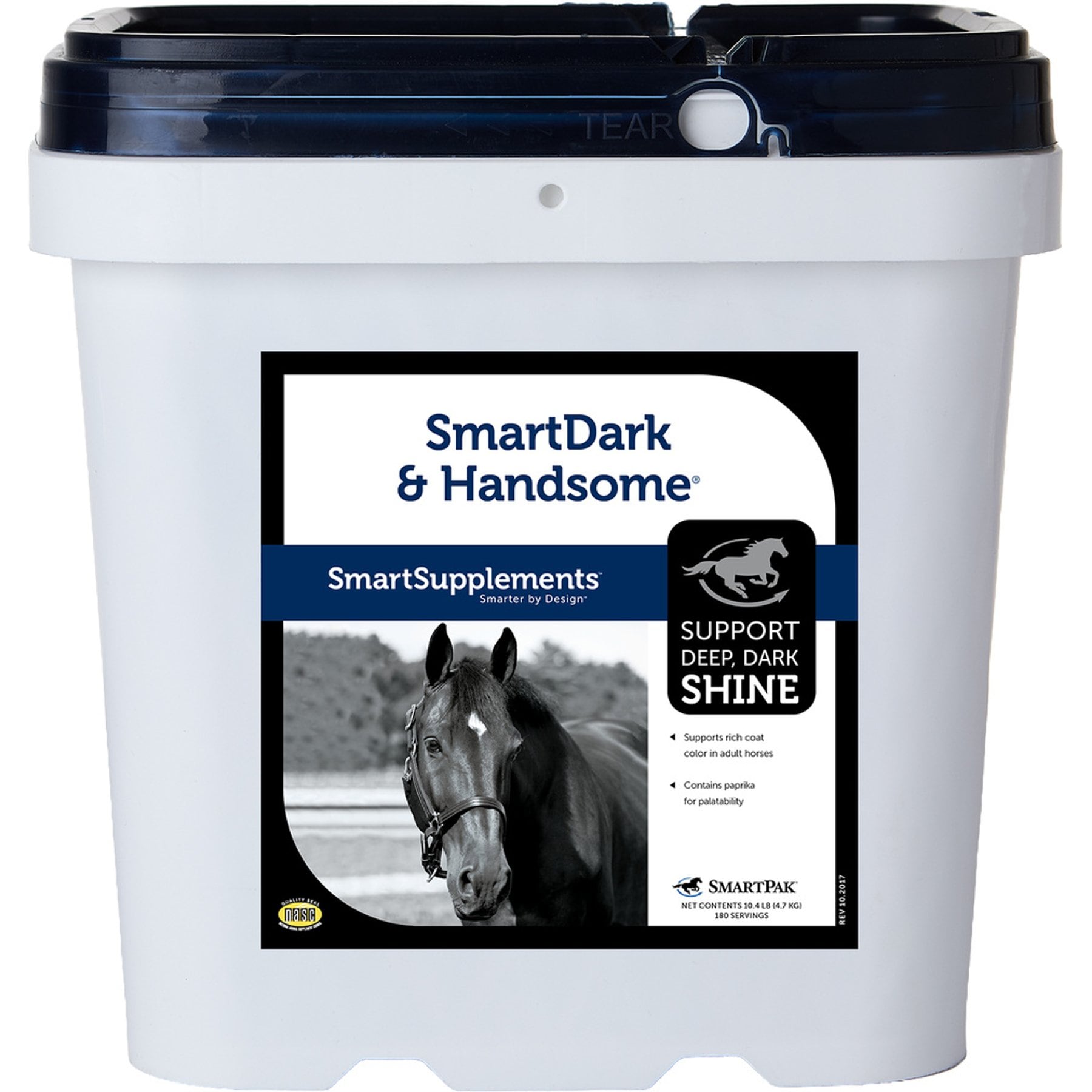 SmartPak SmartDark & Handsome Skin & Coat Supplement for Horses, 10.4-lb bucket
