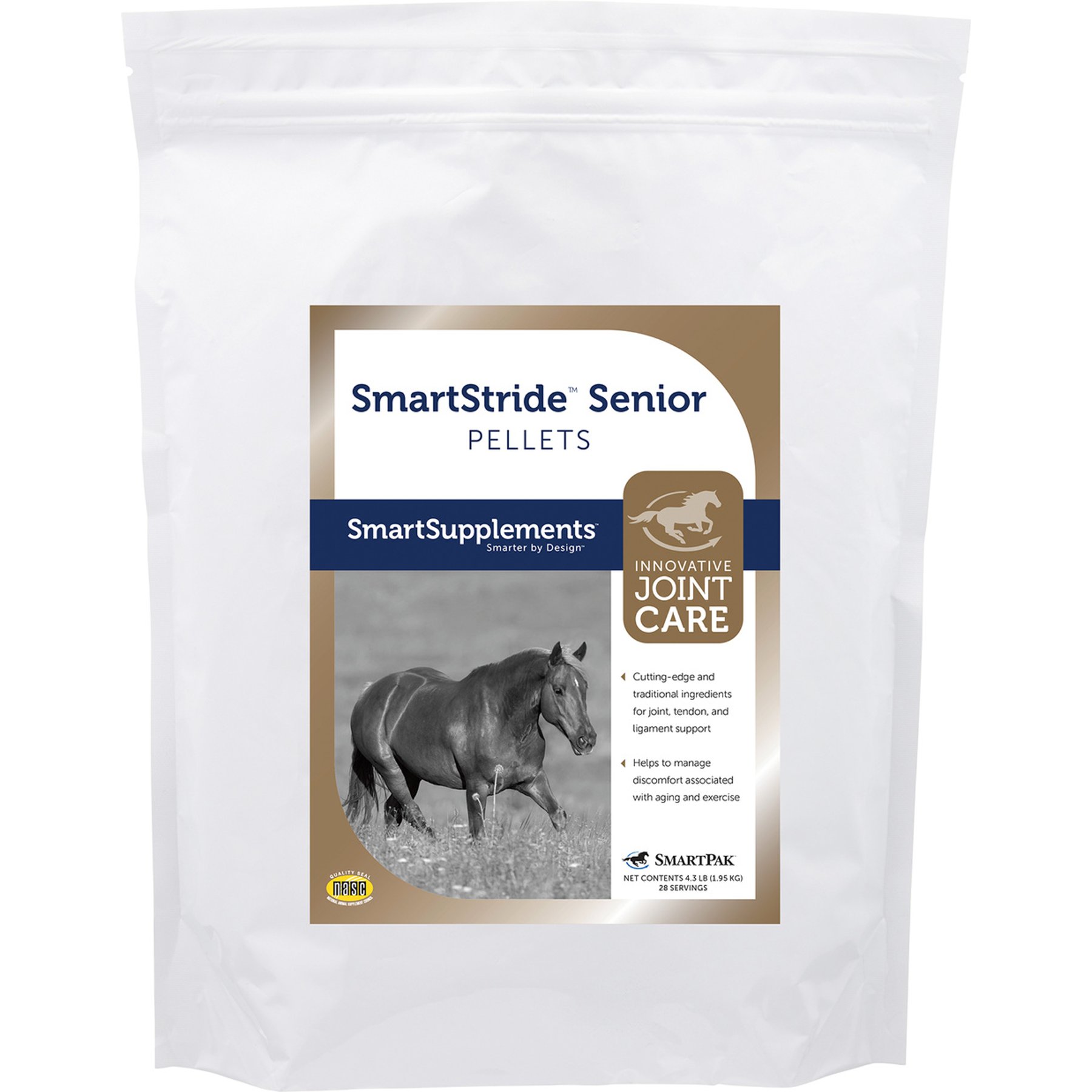SmartPak SmartStride Senior Pellets Joint Supplement for Horses, 4.3-lb bag