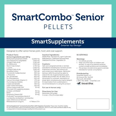 Show full view: SmartEquine SmartSupplements SmartCombo Senior Pellet Horse Comprehensive Supplement, 12.4-lb bag slide 2 of 4