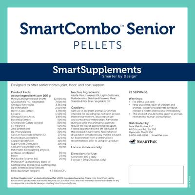 Show full view: SmartEquine SmartSupplements SmartCombo Senior Pellet Horse Comprehensive Supplement, 6.2-lb bag slide 2 of 4