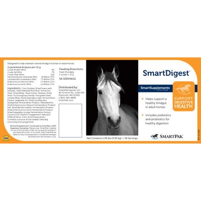 Show full view: SmartEquine SmartSupplements SmartDigest Granules Horse Digestive Aid Supplement, 1.85-lb bucket slide 2 of 3