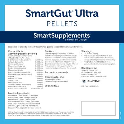 Show full view: SmartEquine SmartSupplements SmartGut Ultra Pellet Horse Digestive Aid Supplement, 5-lb bag slide 2 of 5