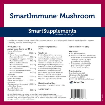 Show full view: SmartEquine SmartSupplements SmartImmune Mushroom Powder Horse Comprehensive Supplement, 1.85-lb bag slide 2 of 4