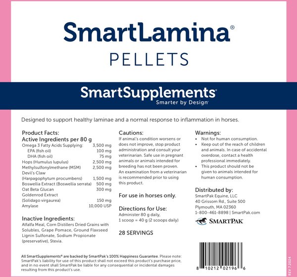 SmartEquine SmartSupplements SmartLamina Pellet Horse Hoof Care Supplement