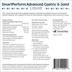 SmartEquine SmartSupplements SmartPerform Advanced Gastric & Joint Liquid Horse Supplement, 64-fl oz bottle slide 2 of 3