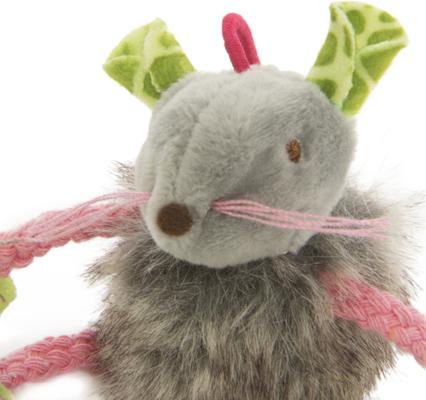 Show full view: SmartyKat Bouncy Mouse Plush Dangler Catnip Cat Toy, Orange & Gray, Small, 3 count slide 2 of 5