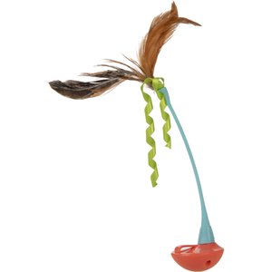 SmartyKat Instincts Rowdy Rocker Self-Righting Wand with Feathers & Ribbons Cat Toy