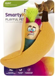 SmartyKat Playful Peeker Mouse & Banana Cat Toy, Yellow, Medium, 2 count
