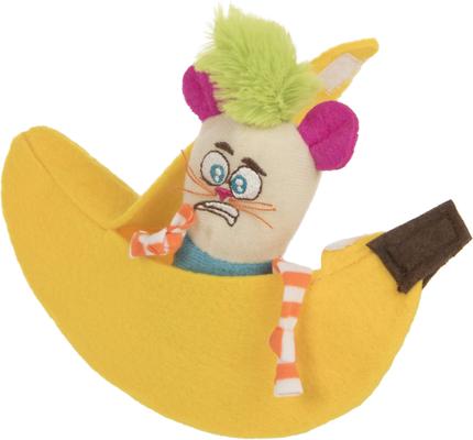 Show full view: SmartyKat Playful Peeker Mouse & Banana Cat Toy, Yellow, Medium, 2 count slide 2 of 6