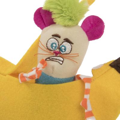 Show full view: SmartyKat Playful Peeker Mouse & Banana Cat Toy, Yellow, Medium, 2 count slide 3 of 6