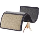 SmartyKat Scratch Scroll Sisal & Carpet Curled Cat Scratcher with Feather Toy, Color Varies