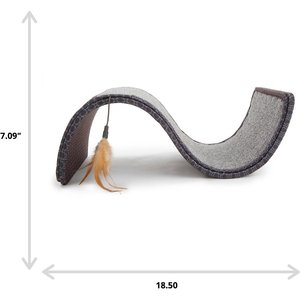 SmartyKat Scratch Scroll Sisal & Carpet Curled Cat Scratcher with Feather Toy, Color Varies