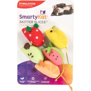 SmartyKat Skitter Slices Plush Cat Toy with Catnip, 5 count