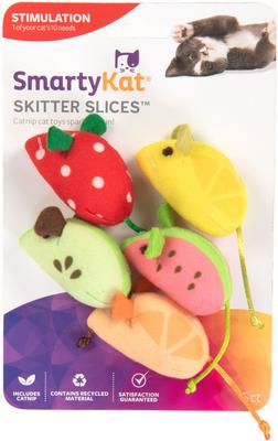 Show full view: SmartyKat Skitter Slices Plush Cat Toy with Catnip, 5 count slide 2 of 9