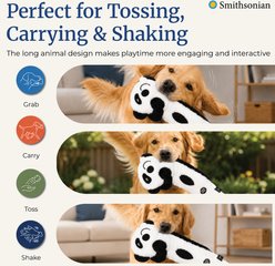 Smithsonian Long Animals TPR Dental Chew Zone Interactive Panda Squeaky Stuffing Free Push Dog Toy with Crinkle Sounds, Medium slide 2 of 5
