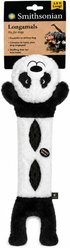 Smithsonian Long Animals TPR Dental Chew Zone Interactive Panda Squeaky Stuffing Free Push Dog Toy with Crinkle Sounds, Medium