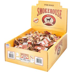Smokehouse Porky Pizzle Twist Dog Treats, case of 100