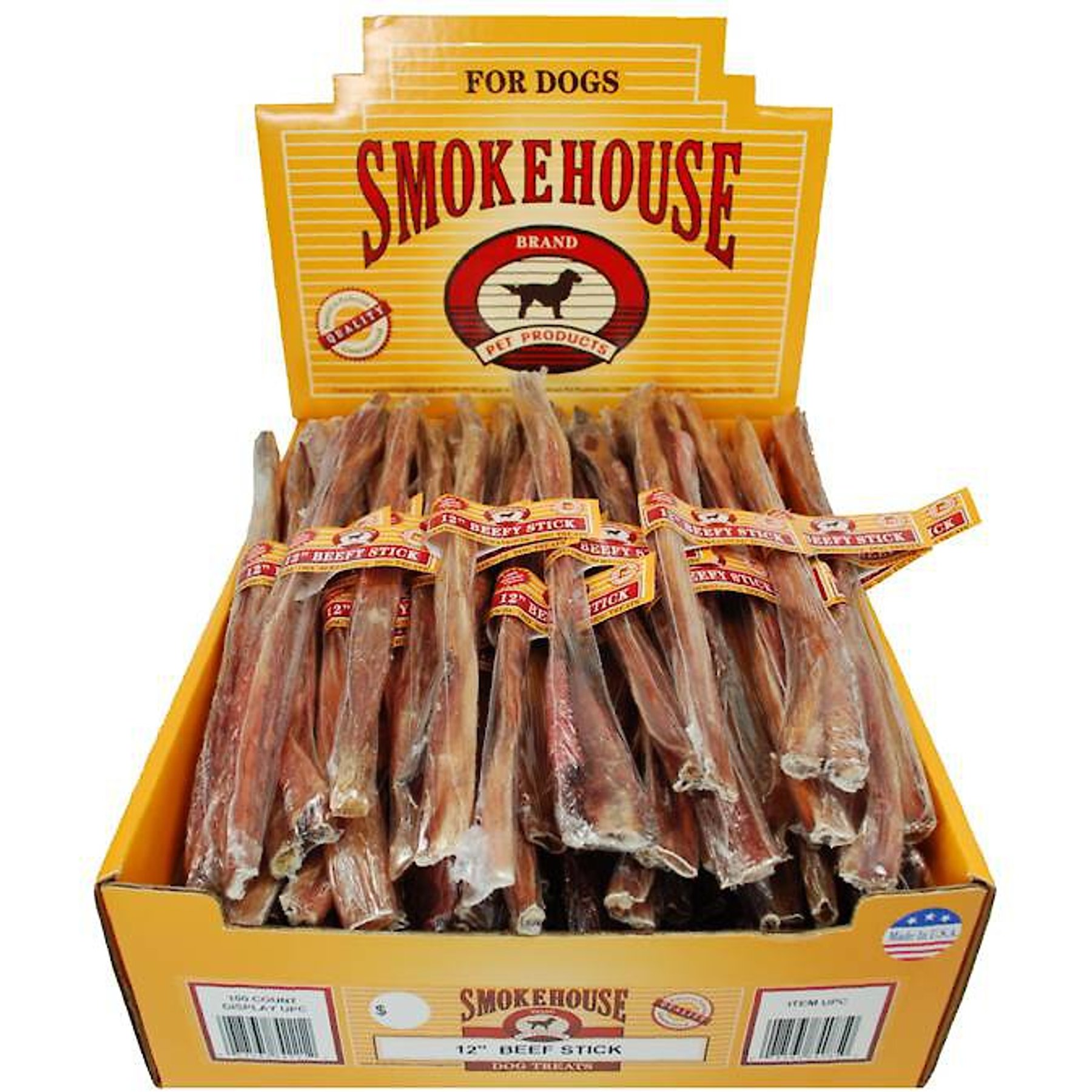 Smokehouse USA 12" Steer Pizzle Dog Treats, 100 count